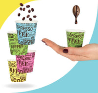 1000 pz BICCHIERE DI CARTA PER CAFFè TEAM BIO 75 ML CAFFè BICCHIERINI COLORATI..