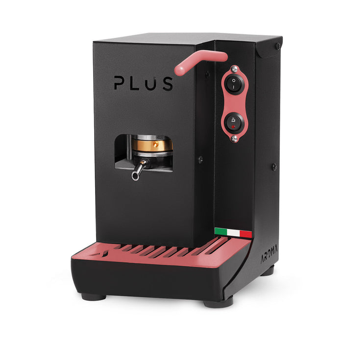 MACCHINA CAFFÈ A CIALDE IN CARTA AROMA PLUS NERA E ROSA ESE 44 + 50 CIALDE OMAGG