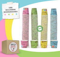 1000 pz BICCHIERE DI CARTA PER CAFFè TEAM BIO 75 ML CAFFè BICCHIERINI COLORATI