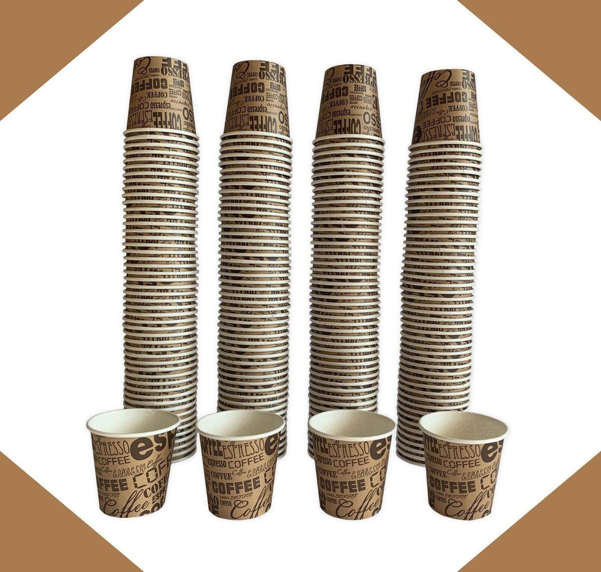 1000 pz BICCHIERE DI CARTA PER CAFFè TEAM BIO 75 ML CAFFè BICCHIERINI MARRONI