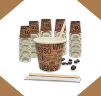 1000 pz BICCHIERE DI CARTA CON PALETTINE PER CAFFè TEAM BIO 75 ML CAFFè BICCHIERINI MARRONI