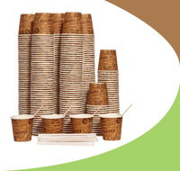 1000 pz BICCHIERE DI CARTA CON PALETTINE PER CAFFè TEAM BIO 75 ML CAFFè BICCHIERINI MARRONI